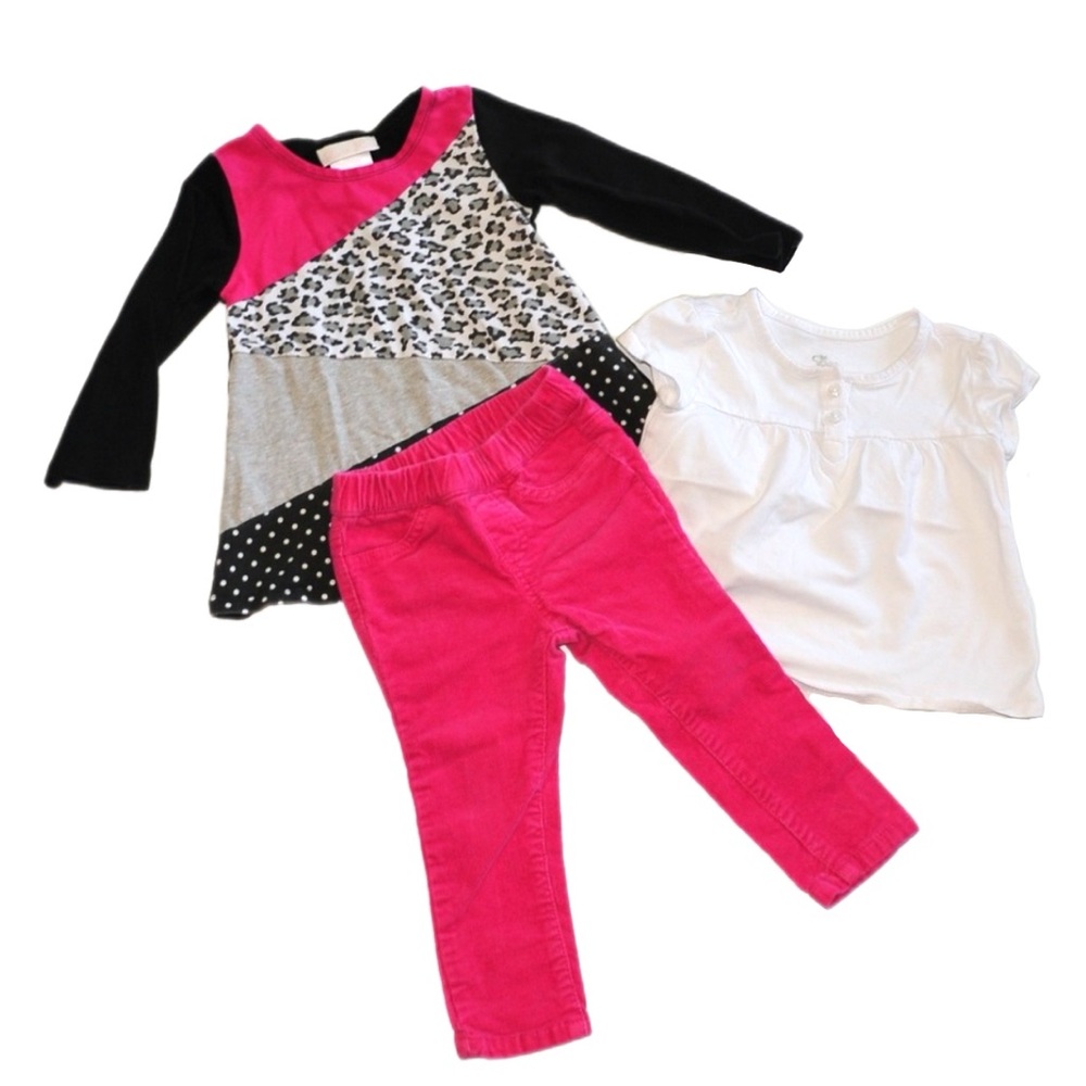 18 Months Girls‎ 3 Pieces Outfit Cheetah Pint 4114*